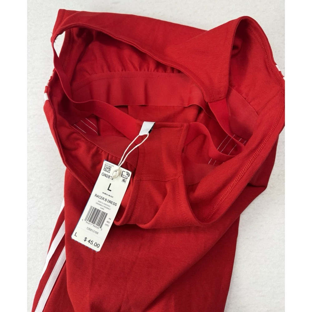 NWT Adidas Originals Racer B Dress Built in Athletic Bra Cotton Blend Scarlet L - Picture 6 of 6